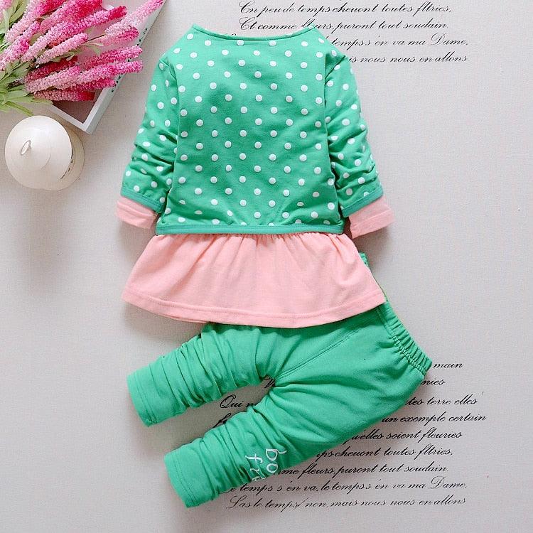 Baby Girl’s Polka Dot Patterned Cotton Clothing Set - Stylus Kids