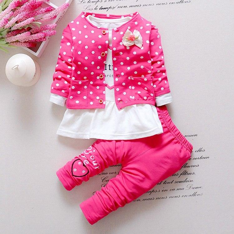 Baby Girl’s Polka Dot Patterned Cotton Clothing Set - Stylus Kids