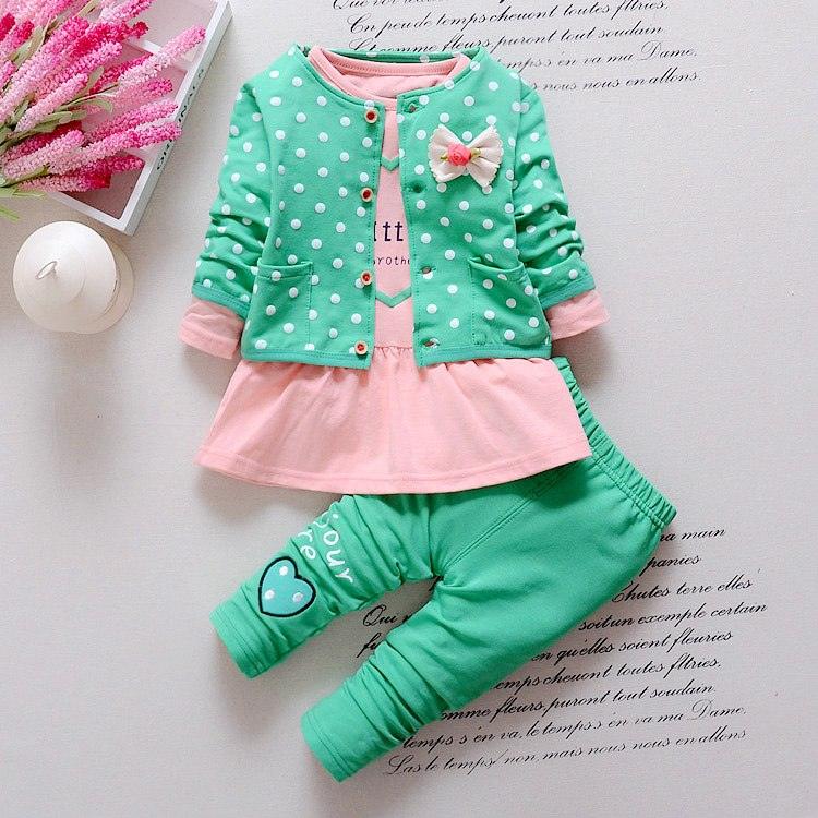 Baby Girl’s Polka Dot Patterned Cotton Clothing Set - Stylus Kids