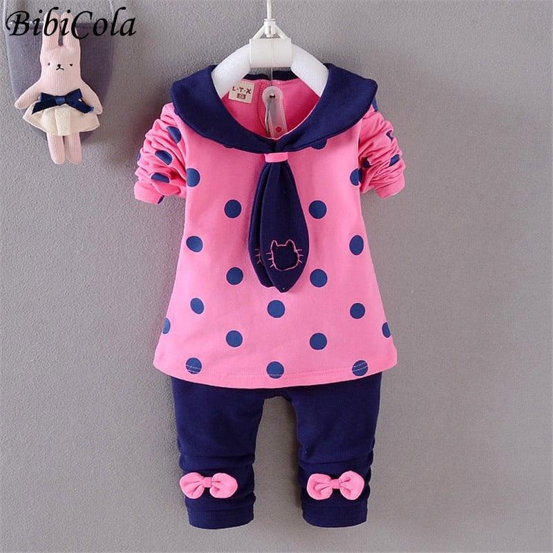 Baby Girl’s Polka Dot Patterned Cotton Clothing Set - Stylus Kids