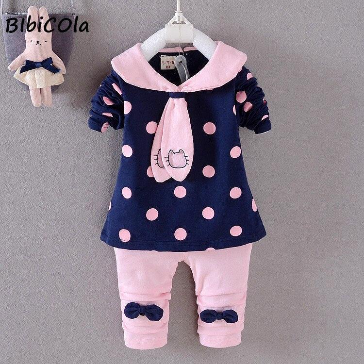 Baby Girl’s Polka Dot Patterned Cotton Clothing Set - Stylus Kids