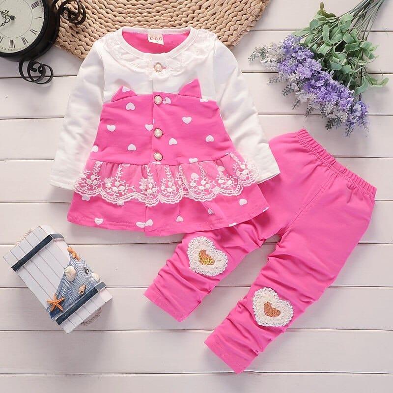 Baby Girl’s Polka Dot Patterned Cotton Clothing Set - Stylus Kids