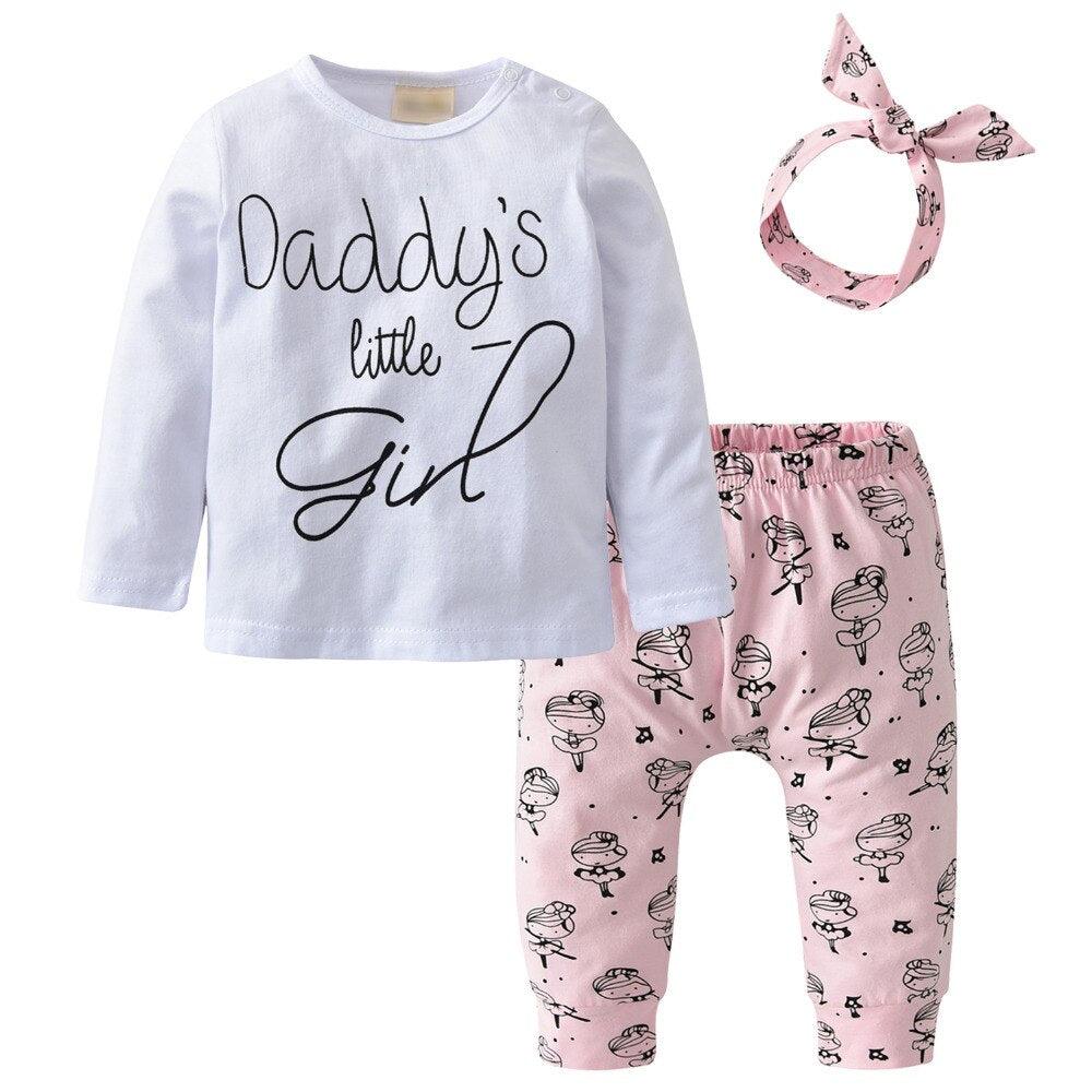 Daddy's Little Girl Sweatshirt, Pants and Headband 3 Pcs Set - Stylus Kids