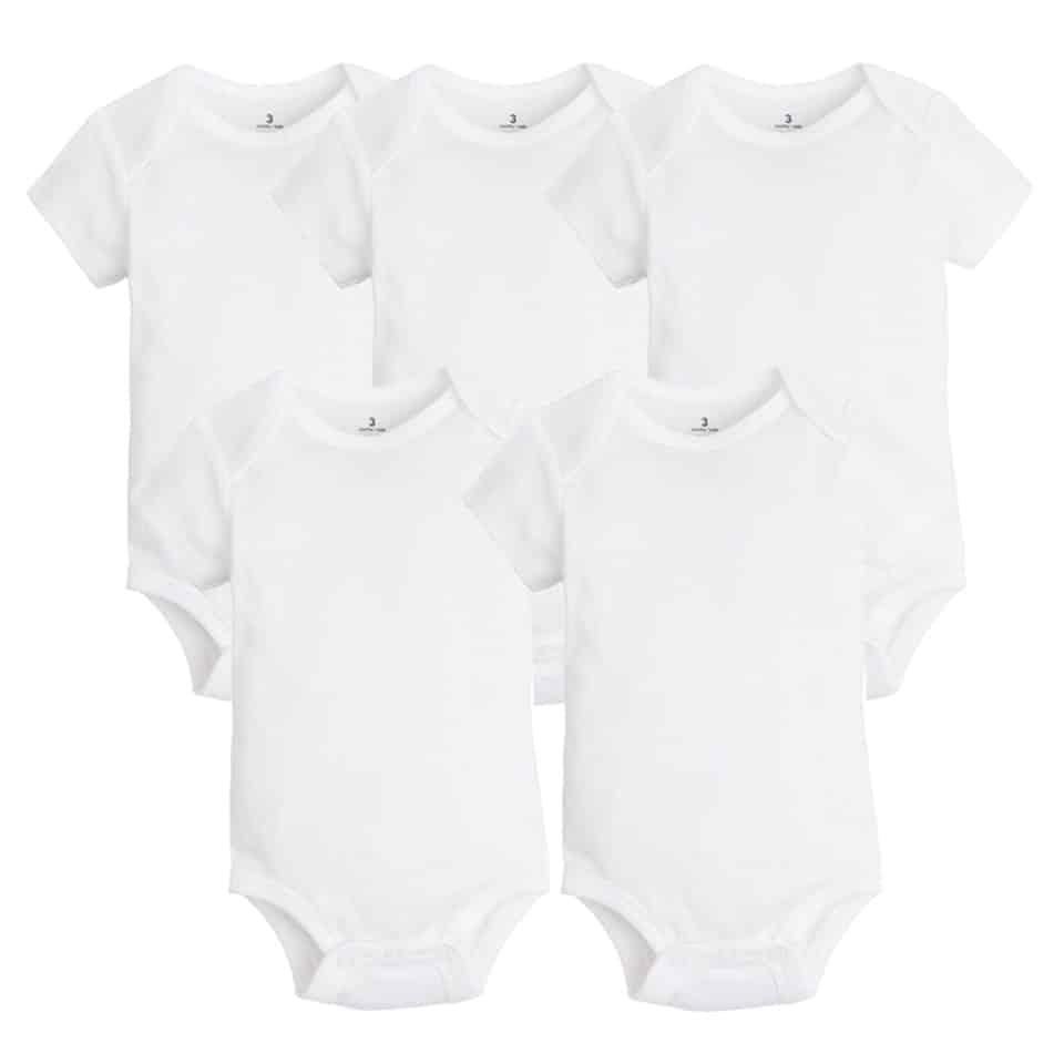 Baby's Solid Pastel Color Romper 5 Pcs Set - Stylus Kids