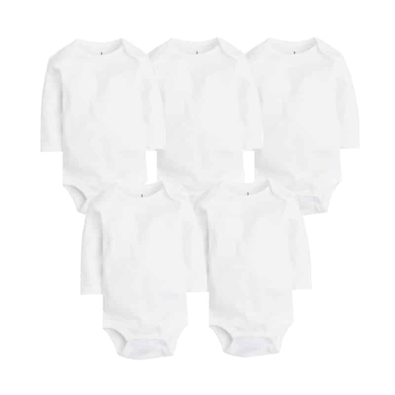 Baby's Solid Pastel Color Romper 5 Pcs Set - Stylus Kids