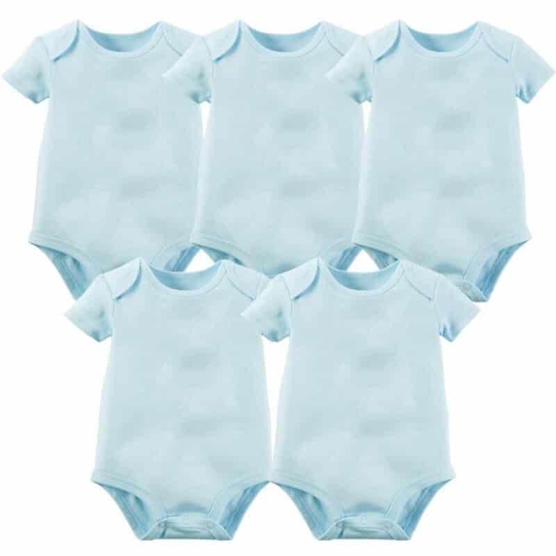 Baby's Solid Pastel Color Romper 5 Pcs Set - Stylus Kids