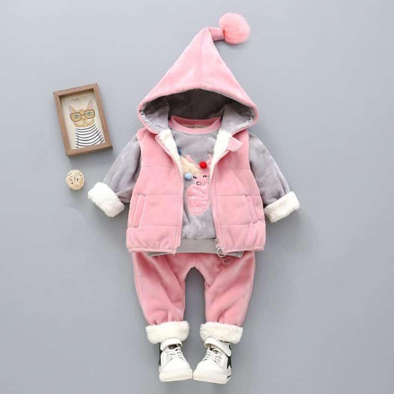 Girl's Warm Autumn Clothing Set - Stylus Kids