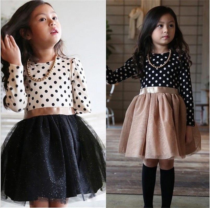 Girl's Long Sleeved Polyester Dress - Stylus Kids