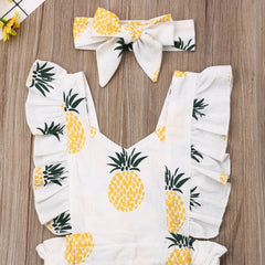 Baby Girl's Pineapple Romper and Headband 2 Pcs Set - Stylus Kids