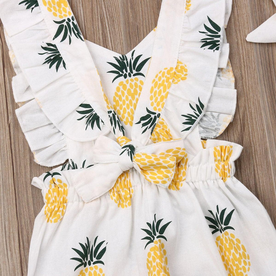 Baby Girl's Pineapple Romper and Headband 2 Pcs Set - Stylus Kids