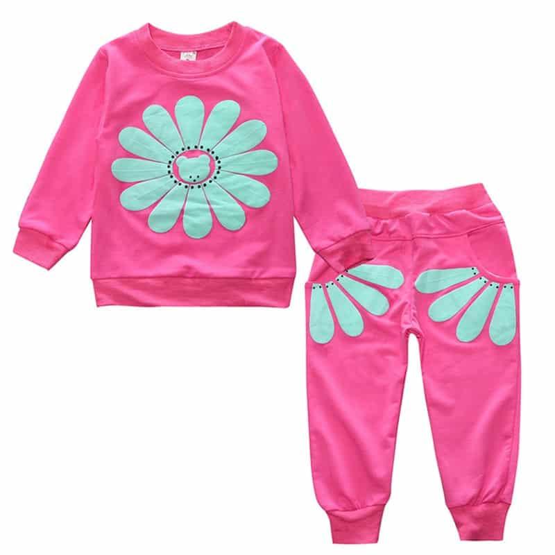Baby Girl’s Floral Printed Pullover and Pants Clothing Set - Stylus Kids