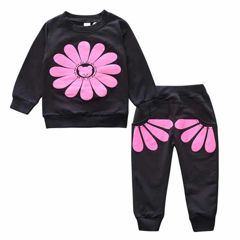 Baby Girl’s Floral Printed Pullover and Pants Clothing Set - Stylus Kids