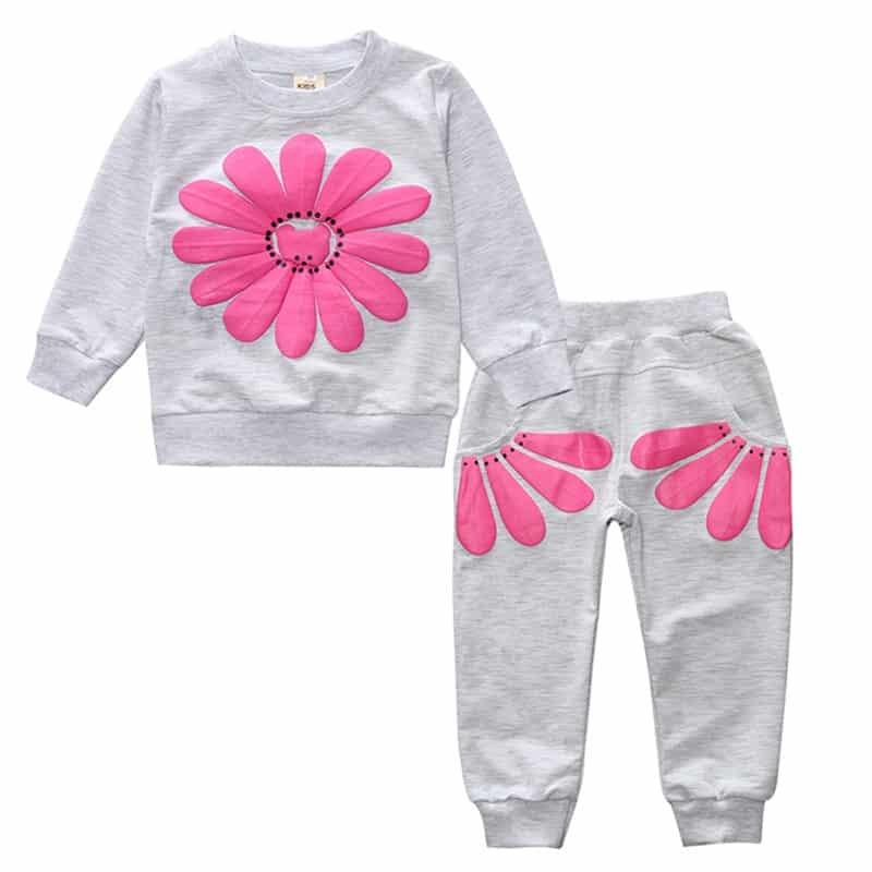 Baby Girl’s Floral Printed Pullover and Pants Clothing Set - Stylus Kids