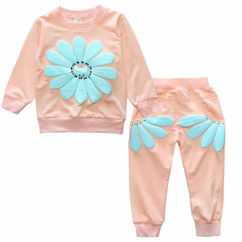 Baby Girl’s Floral Printed Pullover and Pants Clothing Set - Stylus Kids