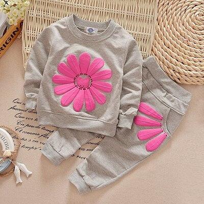 Baby Girl’s Floral Printed Pullover and Pants Clothing Set - Stylus Kids