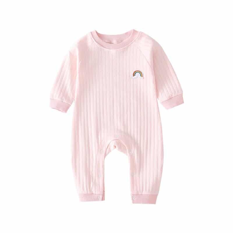 Baby's Ribbed Fabric Rainbow Romper - Stylus Kids