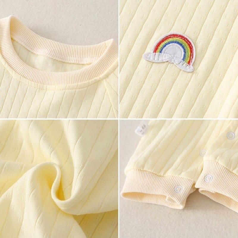 Baby's Ribbed Fabric Rainbow Romper - Stylus Kids