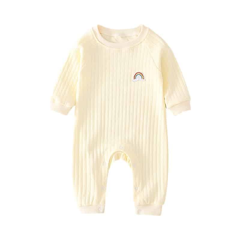 Baby's Ribbed Fabric Rainbow Romper - Stylus Kids