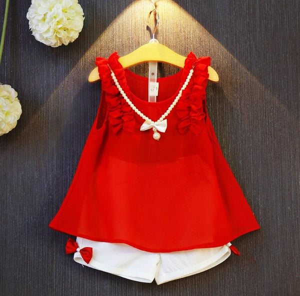 Baby Girl’s Sleeveless Chiffon Clothing Set - Stylus Kids