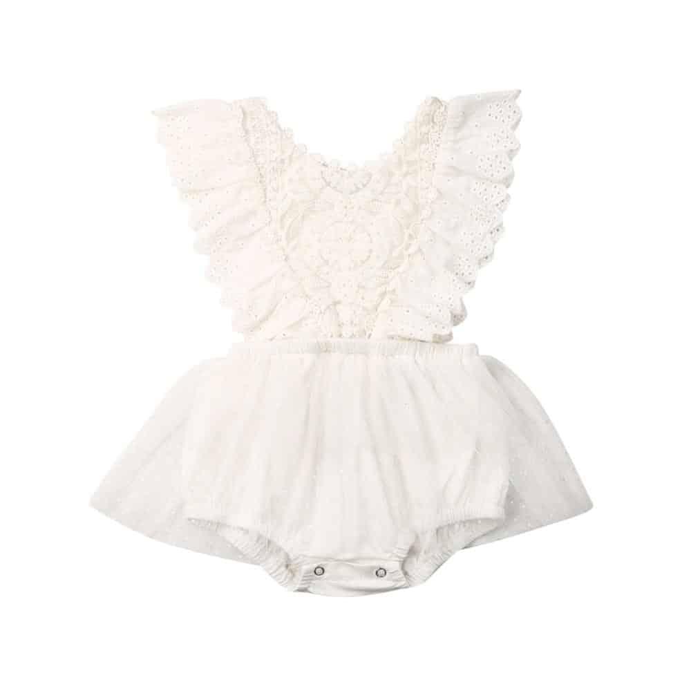 Baby Girl's Cream Lace Romper - Stylus Kids