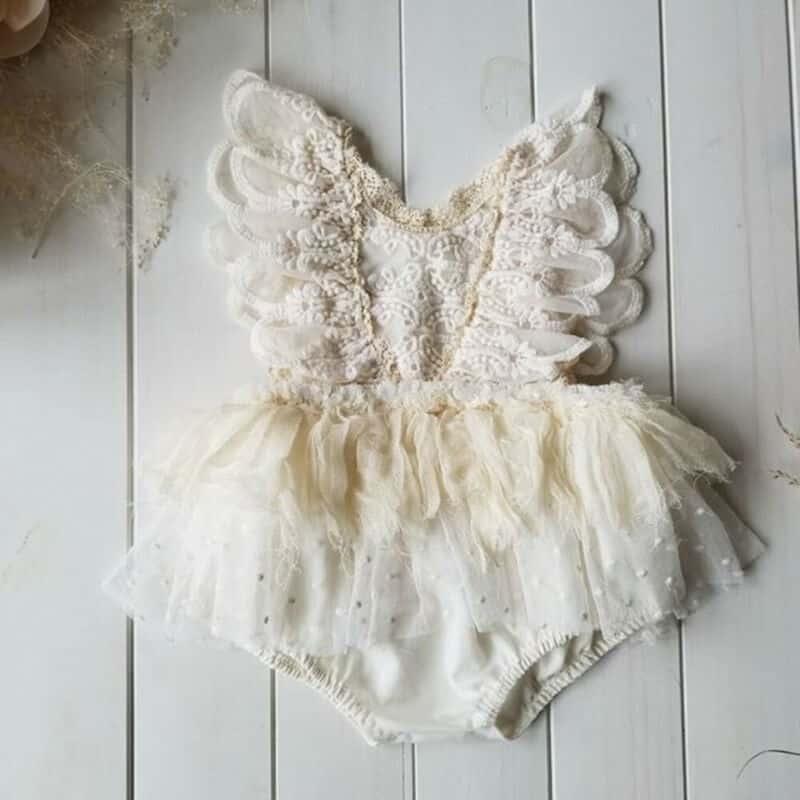 Baby Girl's Cream Lace Romper - Stylus Kids