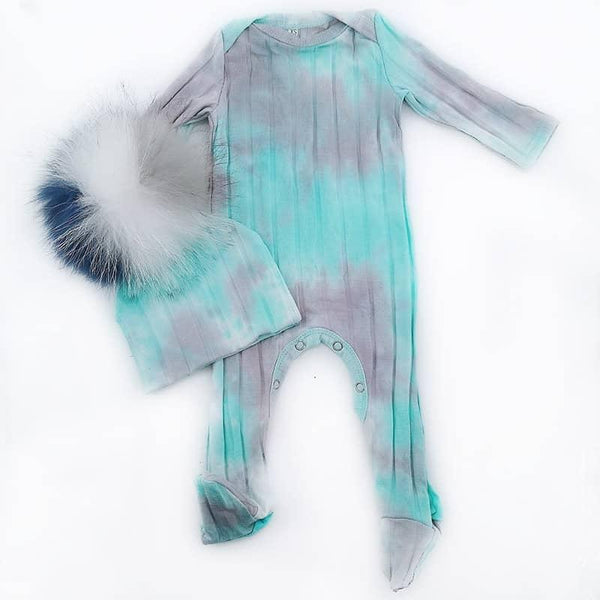 Baby's Tie Dye Cotton Romper with Hat - Stylus Kids