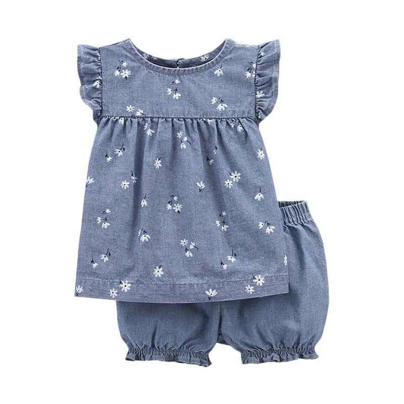 Baby Girls Floral Patterned Rompers
