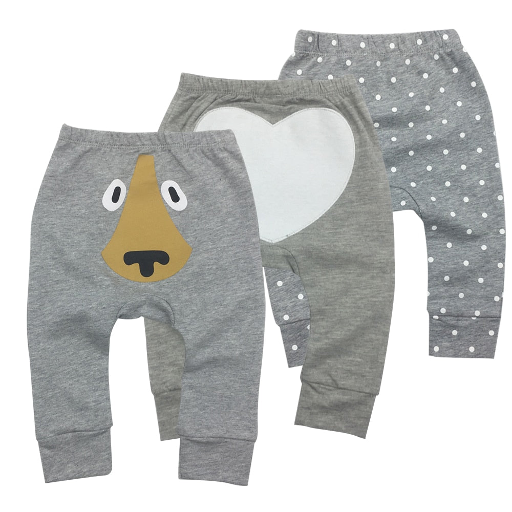 Elastic Waist Cotton Baby Pants 3 pcs Set - Stylus Kids