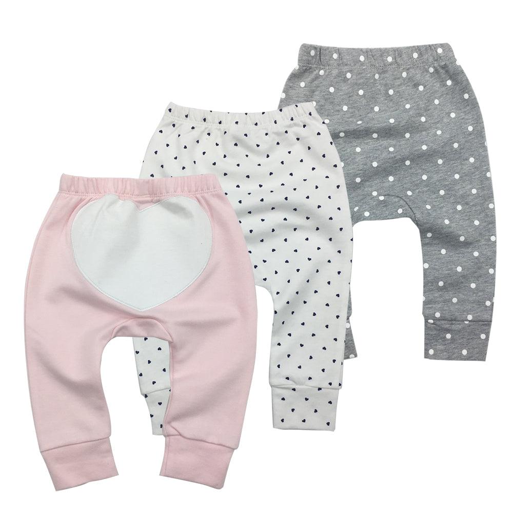 Elastic Waist Cotton Baby Pants 3 pcs Set - Stylus Kids