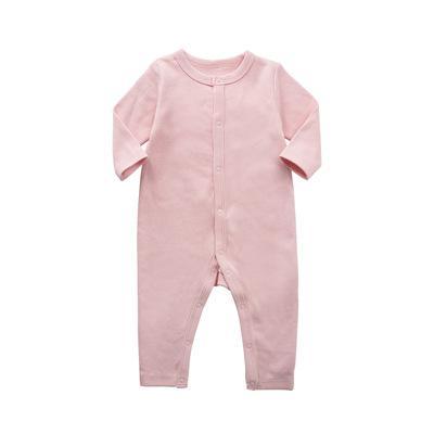 Boy's Solid Color Long Sleeve Pajama Jumpsuit with Buttons - Stylus Kids