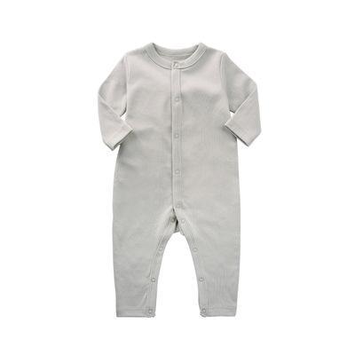 Boy's Solid Color Long Sleeve Pajama Jumpsuit with Buttons - Stylus Kids