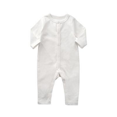 Boy's Solid Color Long Sleeve Pajama Jumpsuit with Buttons - Stylus Kids