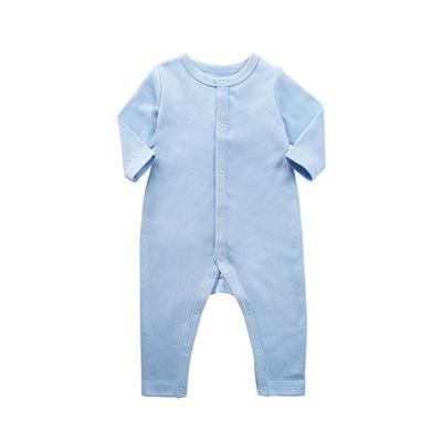 Boy's Solid Color Long Sleeve Pajama Jumpsuit with Buttons - Stylus Kids