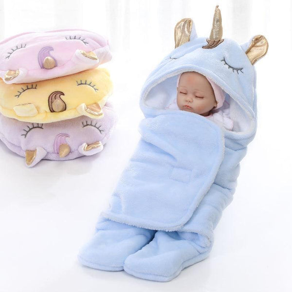 Warm Fleece Unicorn Design Baby Blanket Sleeper - Stylus Kids