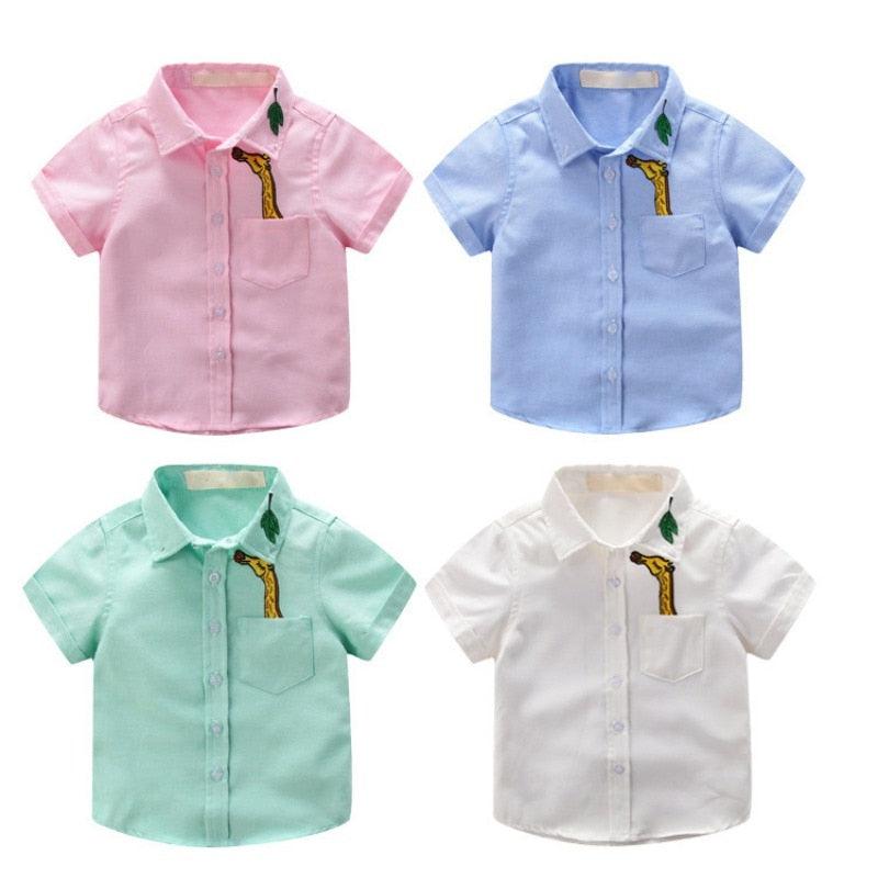 Boys' Short Sleeved Plain Polyester Shirt - Stylus Kids