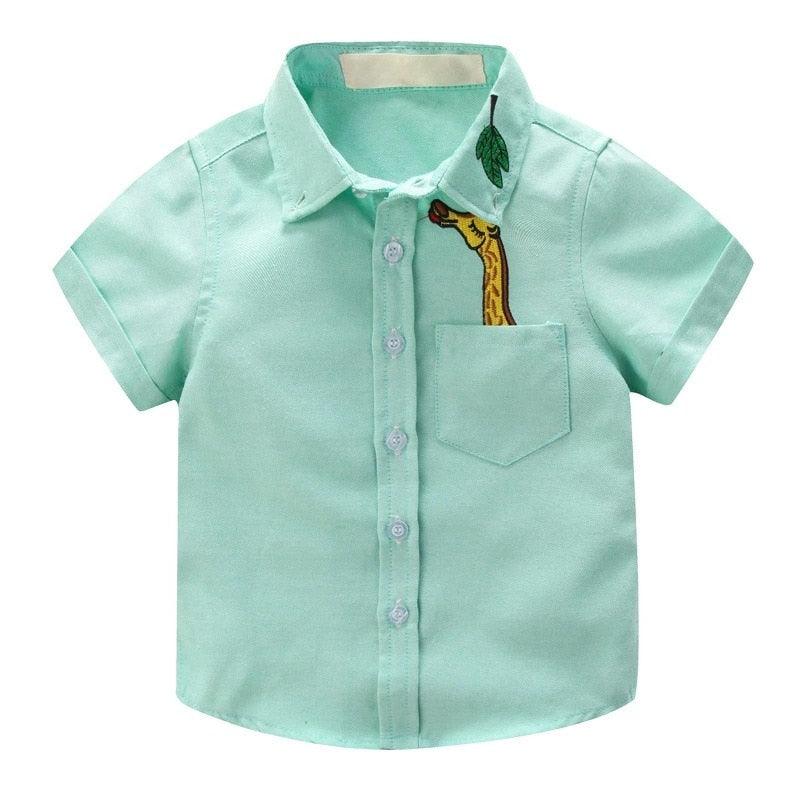 Boys' Short Sleeved Plain Polyester Shirt - Stylus Kids