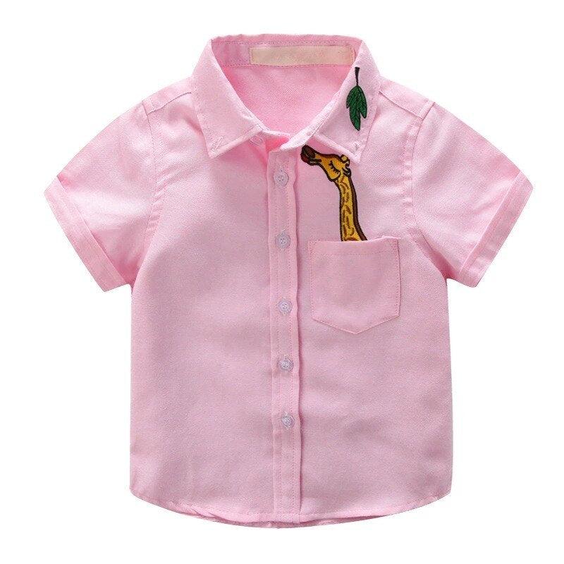 Boys' Short Sleeved Plain Polyester Shirt - Stylus Kids