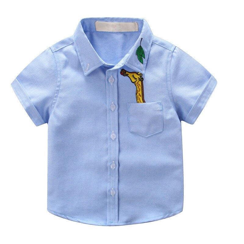 Boys' Short Sleeved Plain Polyester Shirt - Stylus Kids