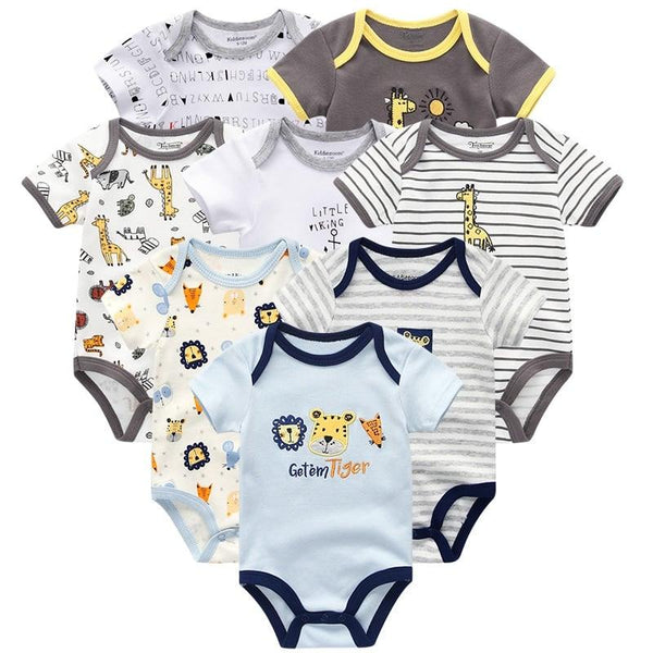 Baby's Colorful Rompers 8 Pcs Set