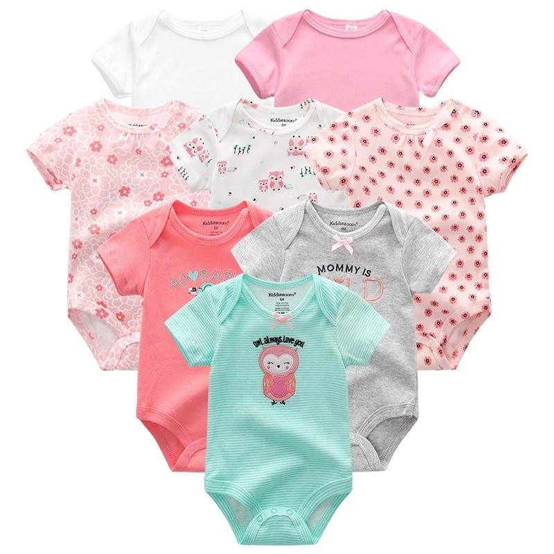 Baby's Colorful Rompers 8 Pcs Set