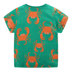 Crabs / Tiger / Crocodile Printed Cotton Baby's T-Shirt - Stylus Kids