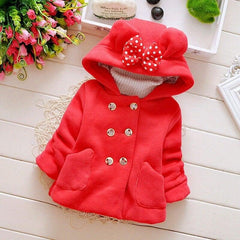 Winter Printed Hearts Hooded Coat for Baby Girls