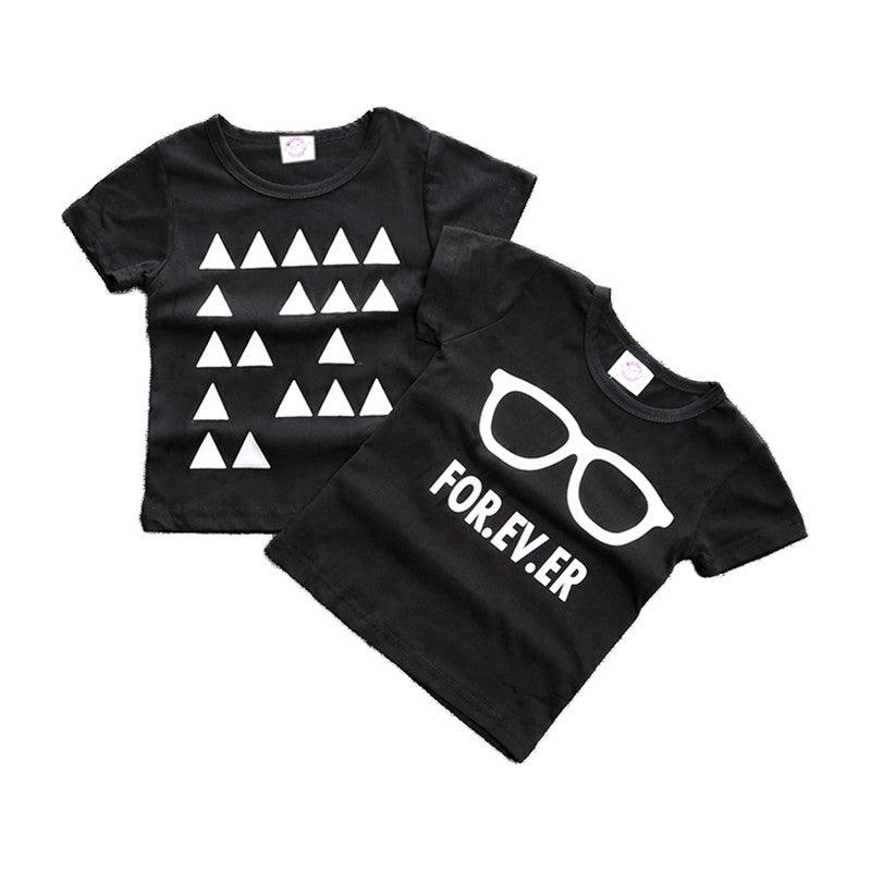 Black and White Cotton Baby Boys T-Shirt - Stylus Kids