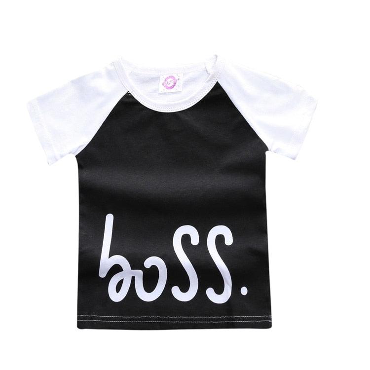 Black and White Cotton Baby Boys T-Shirt - Stylus Kids