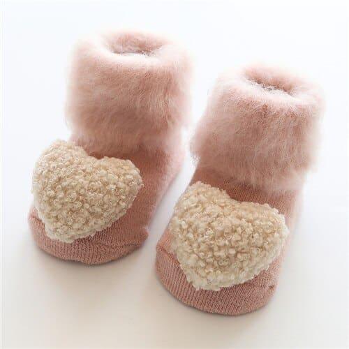 Baby's Plush Heart Winter Socks
