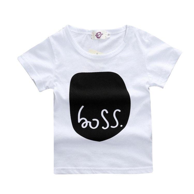 Black and White Cotton Baby Boys T-Shirt - Stylus Kids