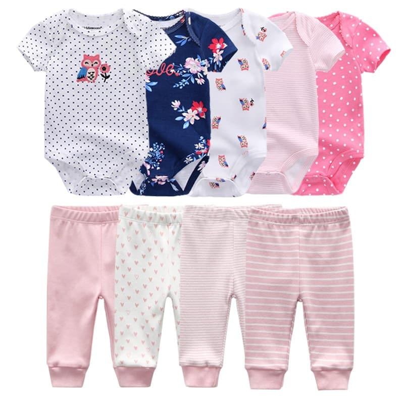 Baby Short Sleeve Romper and Pants Set