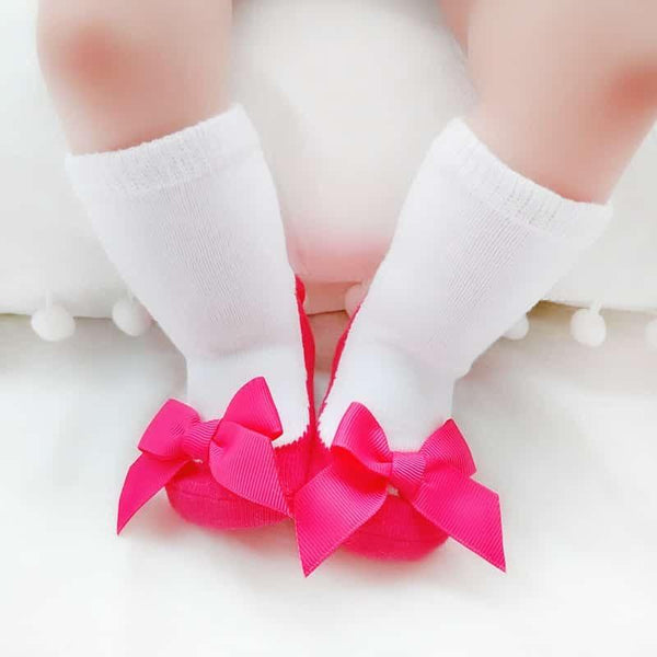 Baby's Pink Bow High Socks