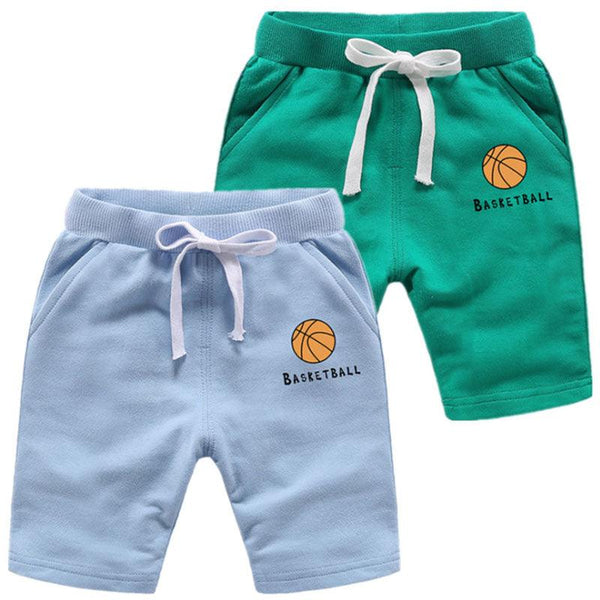 Elastic Waist Baby Shorts with Basketball Print - Stylus Kids