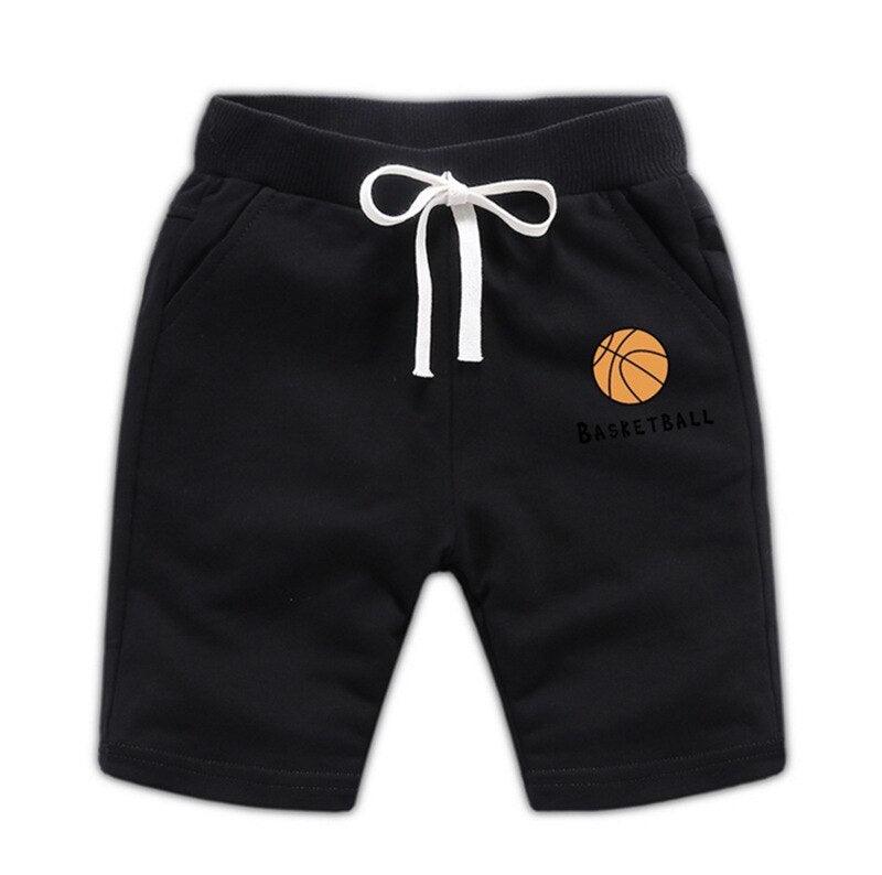 Elastic Waist Baby Shorts with Basketball Print - Stylus Kids